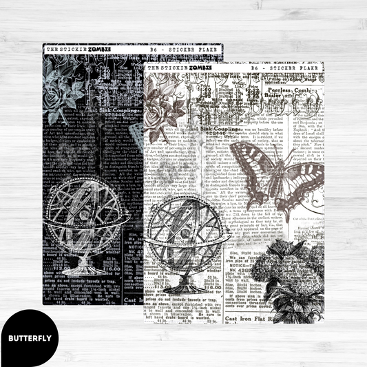 Sticker Flake / Full Page / Butterfly