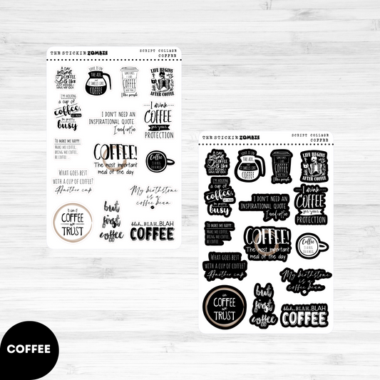 Script Words / Collage / Coffee