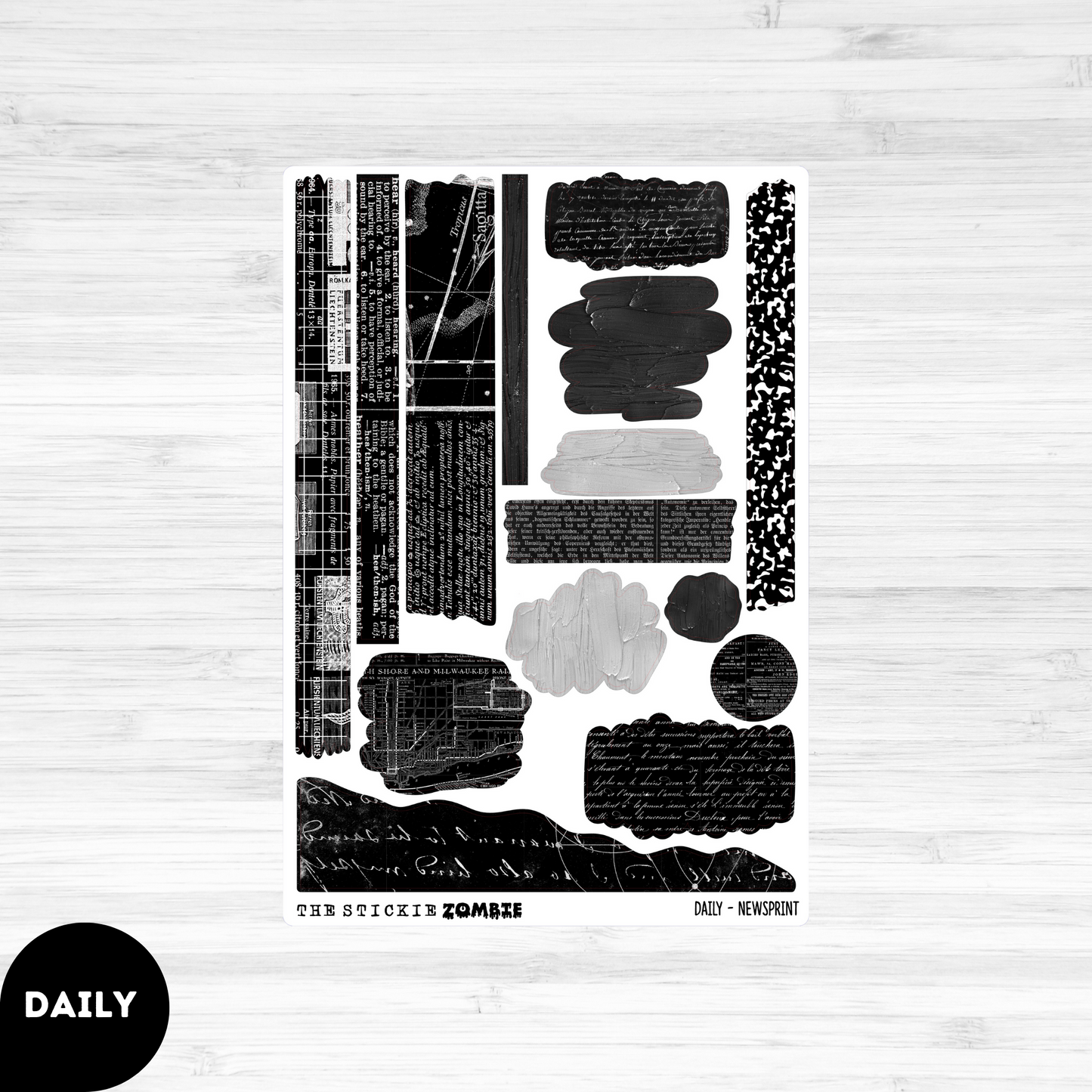 Daily & Weekly Kit / Newsprint Black