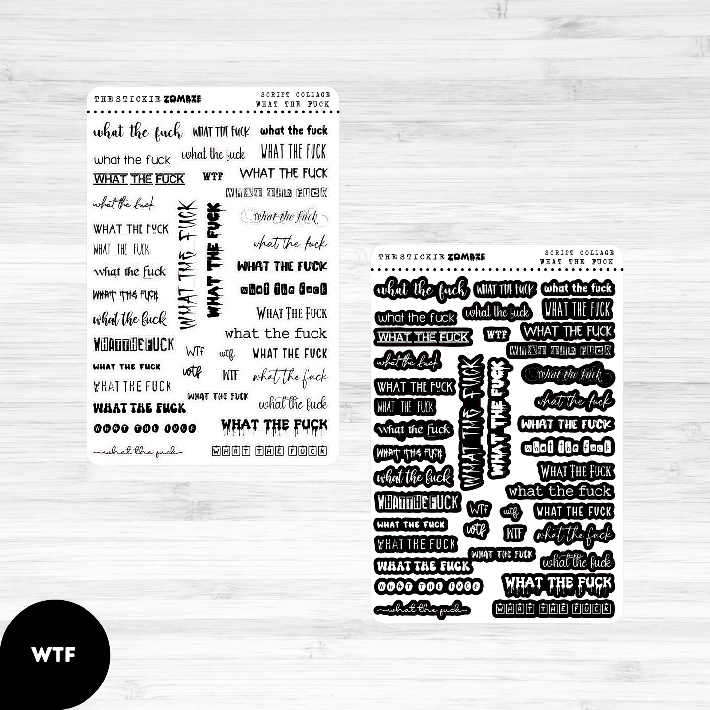 Script Words / Collage / What The Fuck