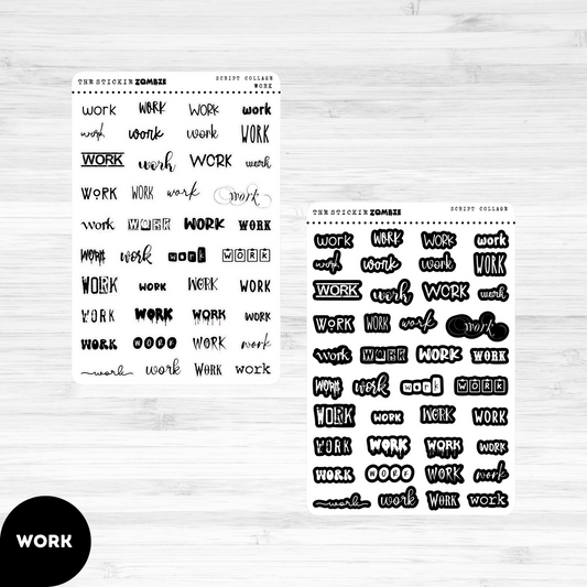 Script Words / Collage / Work