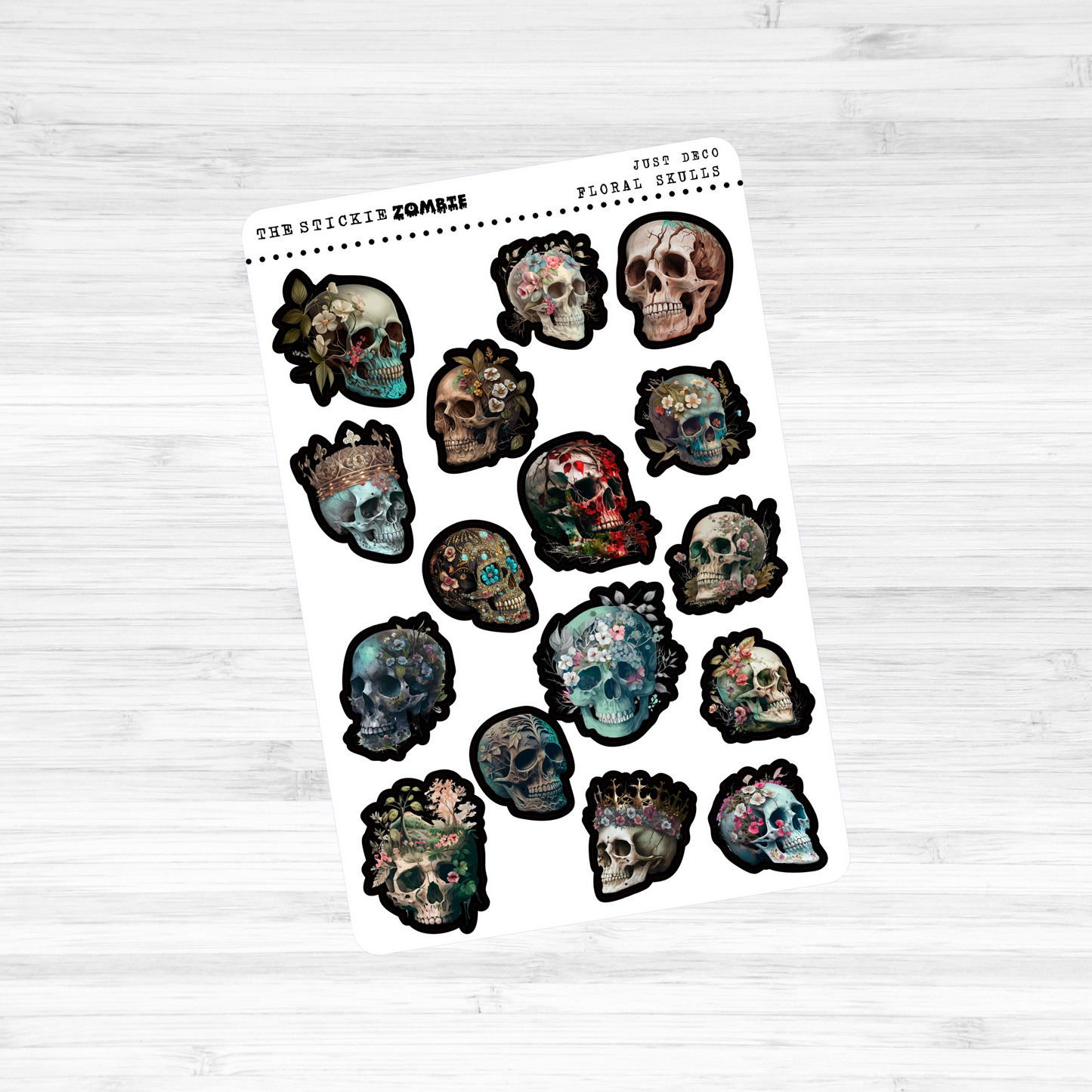 Deco / Large / Floral Skulls