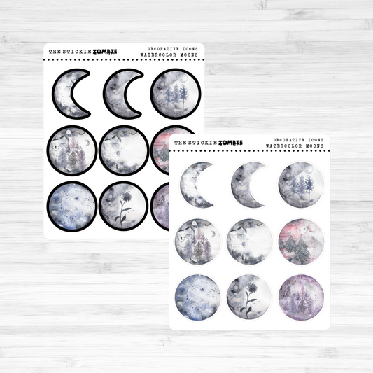 Icons / Miscellaneous / Watercolor Moons